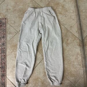 Adanola 100% cotton joggers light heather gray size xs